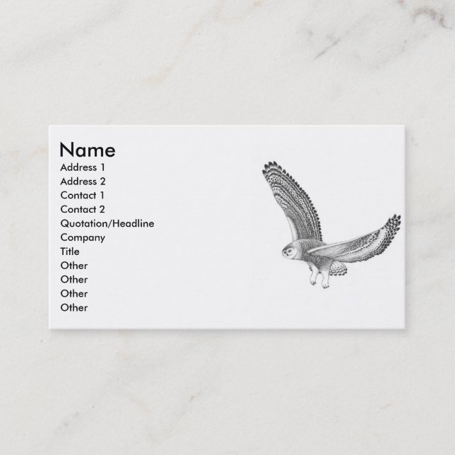 Carte de profil de hibou de Milou (Devant)
