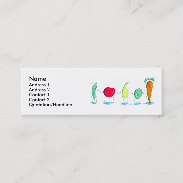 Carte de profil de légume (Devant)