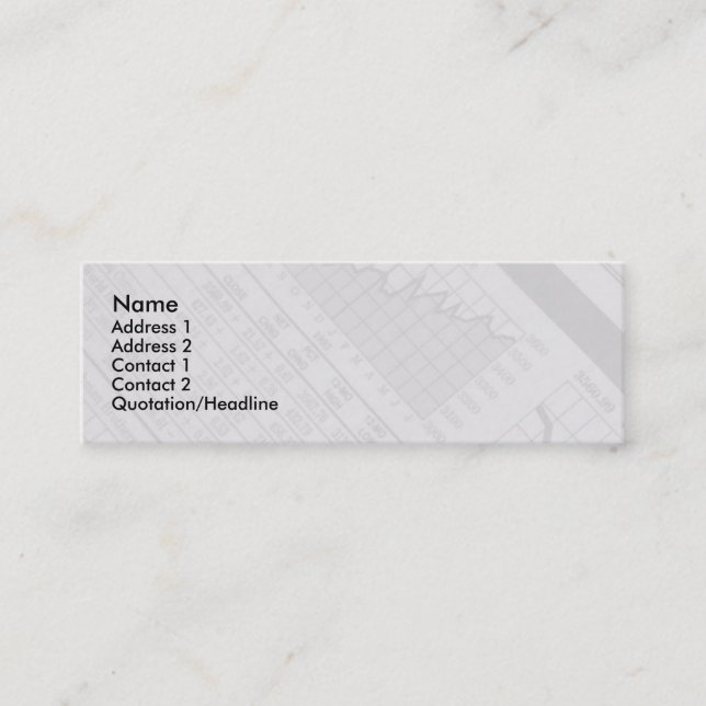 Carte de profil de marché boursier (Devant)