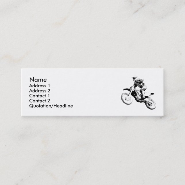 Carte de profil de motocross de vélo de saleté (Devant)