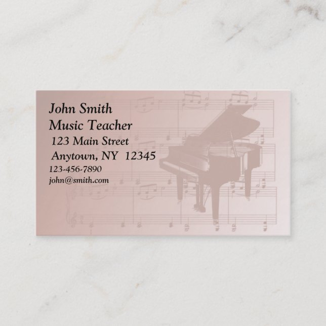 Carte de profil de piano (Devant)