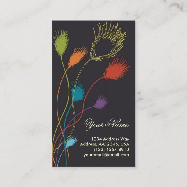 Carte de profil de plume de couleur (Devant)