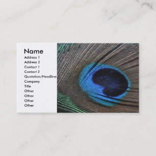 Carte de profil de plume de paon
