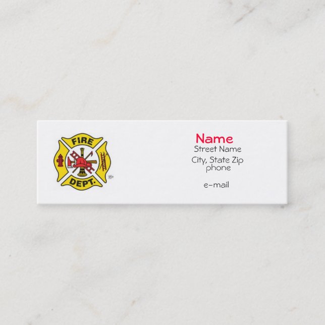 Carte de profil de pompier (Devant)