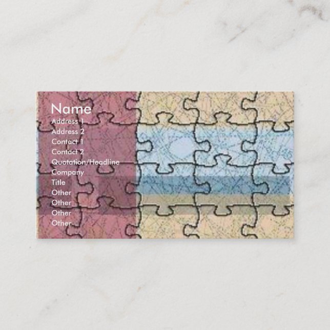 Carte de profil de puzzle Abstraite (Devant)