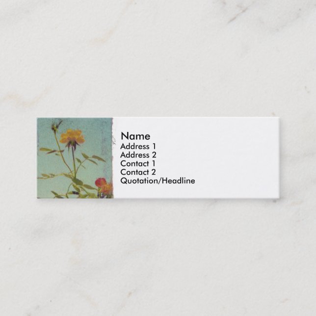 Carte de profil de rose jaune (Devant)