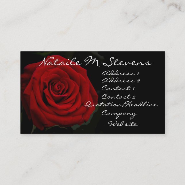 Carte de profil de rose rouge (Devant)