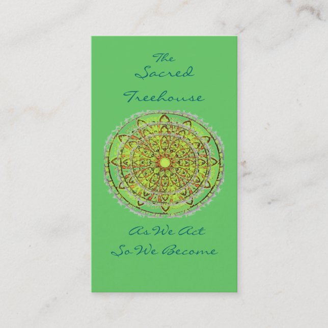 Carte de profil de signet de vert d'art de mandala (Devant)