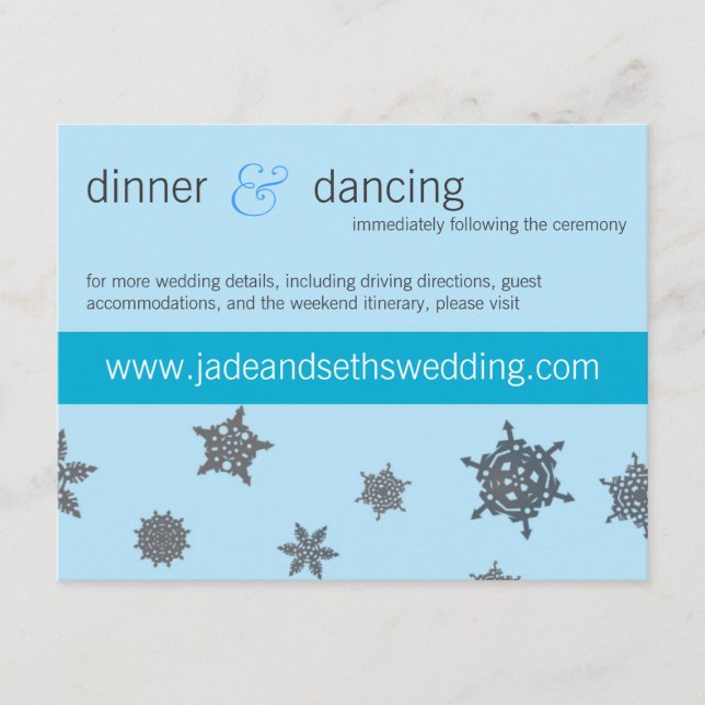 carte de profil de site web de mariage flocon de n (Devant)