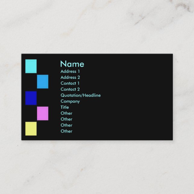 Carte de profil de Squaers de couleur (Devant)