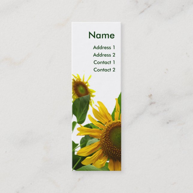 Carte de profil de tournesol (Devant)