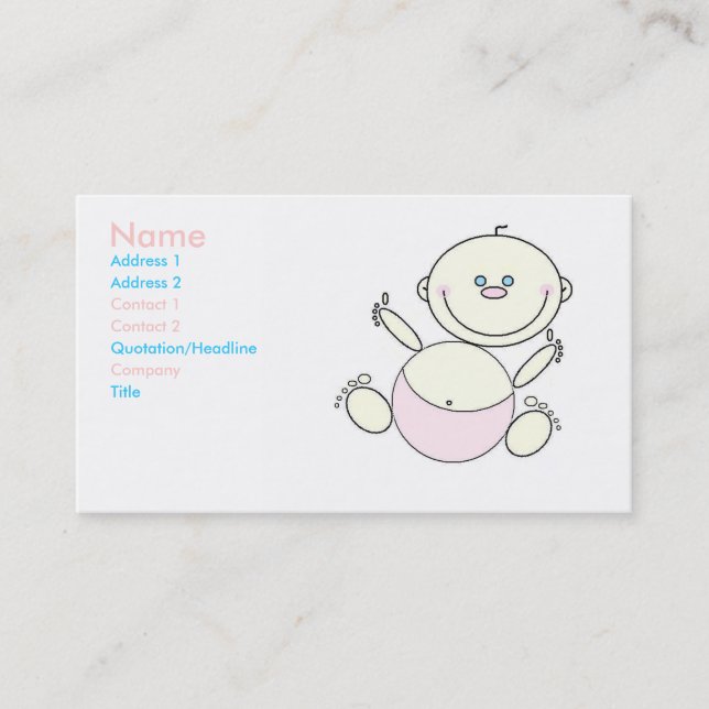 Carte de profil d'entreprise de garde d'enfants (Devant)
