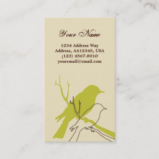 Carte de profil d'oiseau (crème)