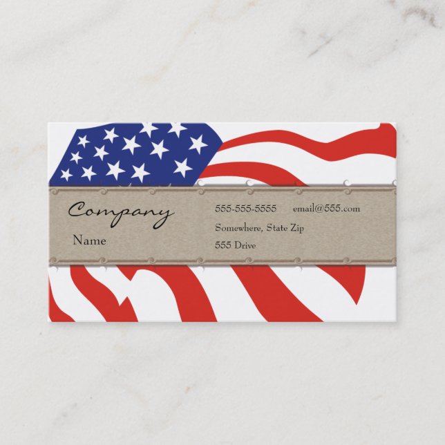 Carte de profil - drapeau décoratif des Etats-Unis (Devant)