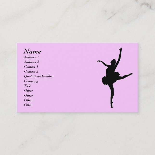 Carte de profil du danseur (Devant)