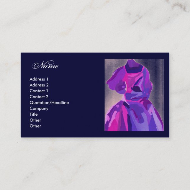 Carte de profil "Fashion Designer" (Devant)