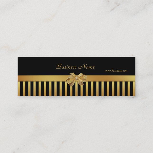 Carte de profil Gold Black Stripe Gold Bow (Devant)