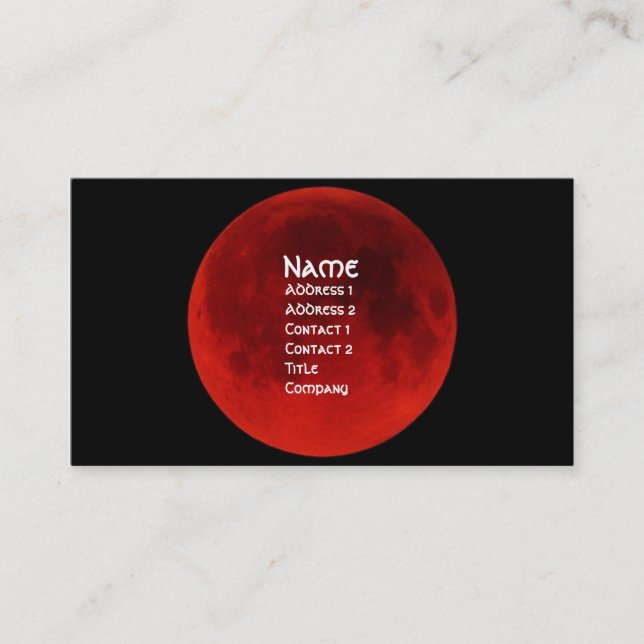 Carte de profil gothique de la lune de sang (Devant)