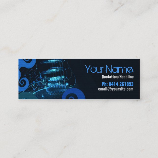 Carte de profil Grunge bleu GUITAR (Devant)