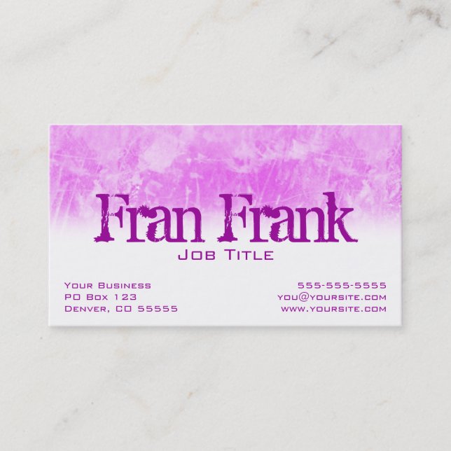 Carte de profil Grunge rose (Devant)
