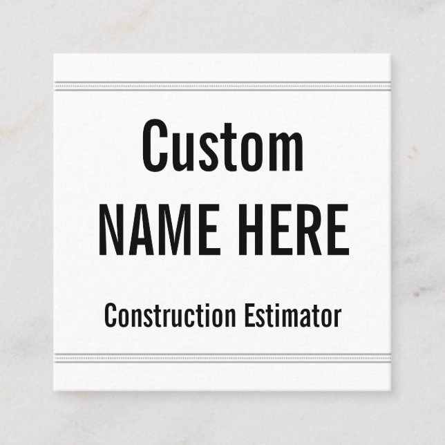 Carte de profil Humble, Estimateur de construction (Devant)