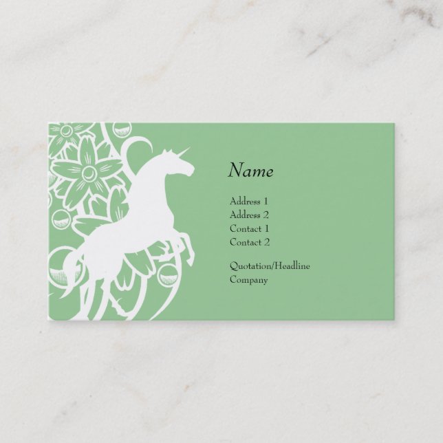 Carte de profil - licorne décorative (Devant)