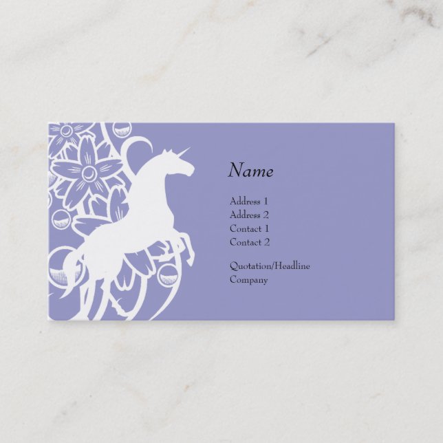 Carte de profil - licorne décorative (Devant)