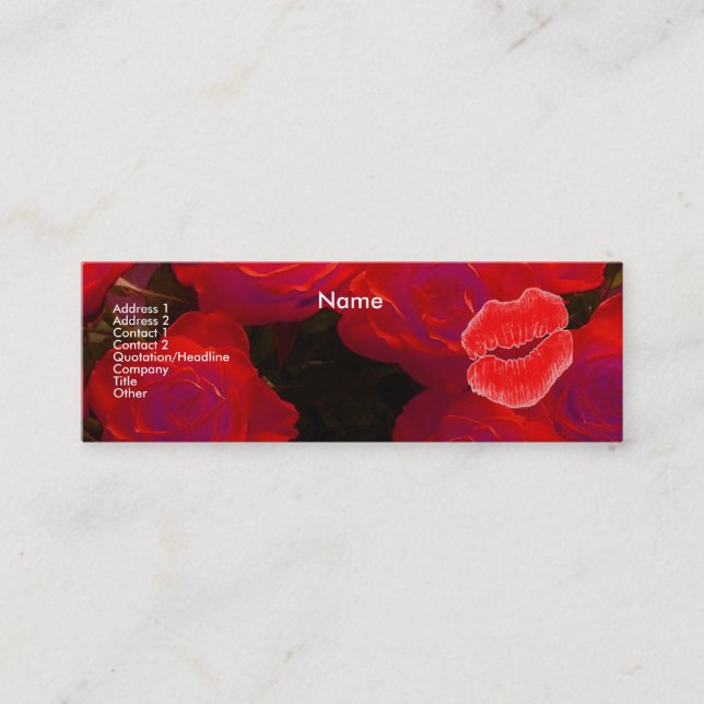 Carte de profil "Maquilleur" Red Roses II (Devant)