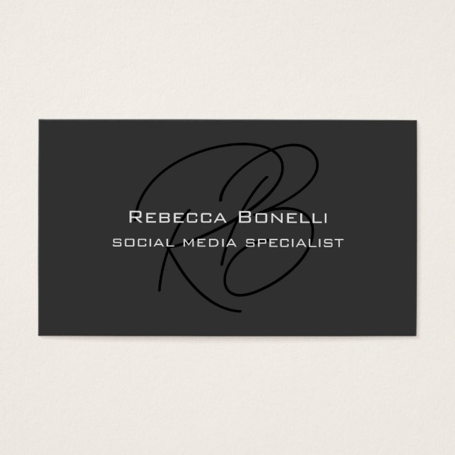 Carte de profil Monogram Professional à deux côtés (Devant)