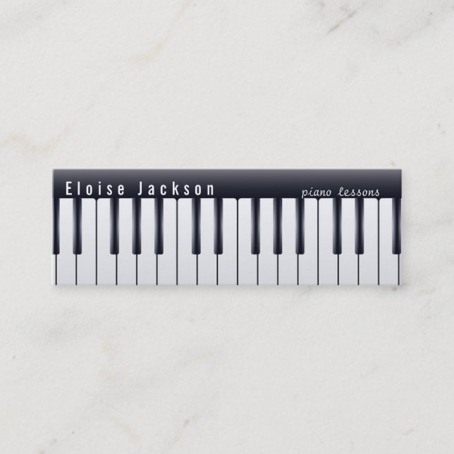 carte de profil musicale piano noir et blanc (Devant)