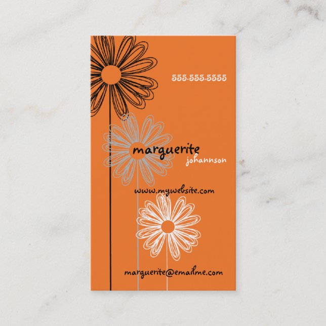 Carte de profil orange fluide (Devant)