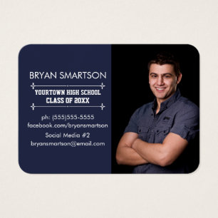 Carte de profil photo de la Marine Blue Graduation