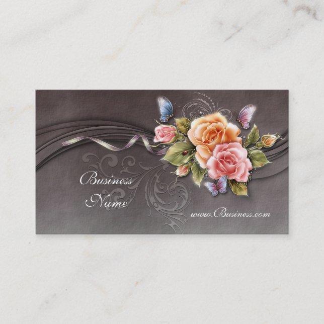 Carte de profil professionnelle Roses roses roses  (Devant)