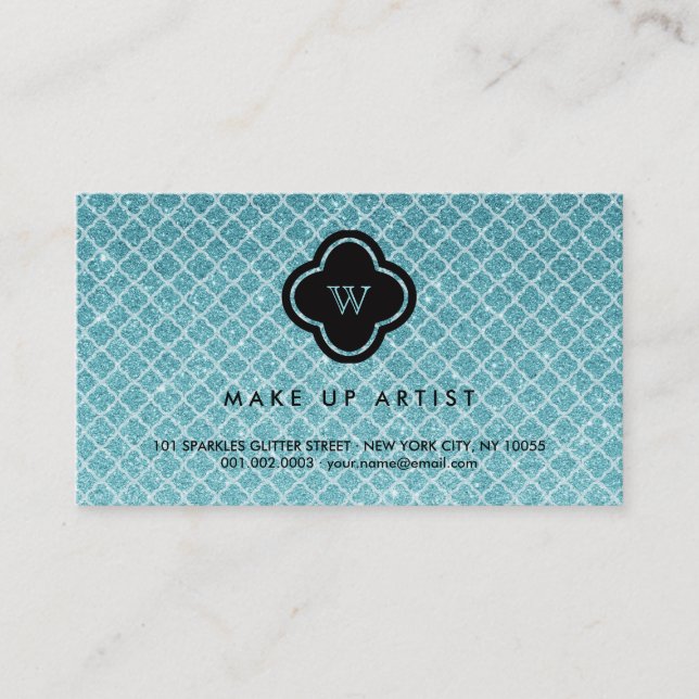Carte de profil Quatrefoil Monogram Parties scinti (Devant)