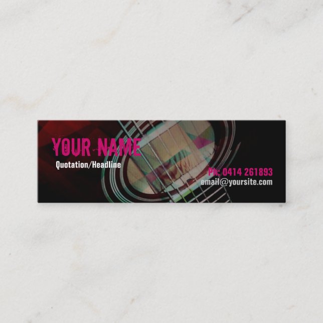 Carte de profil rose des cordes GUITAR (Devant)