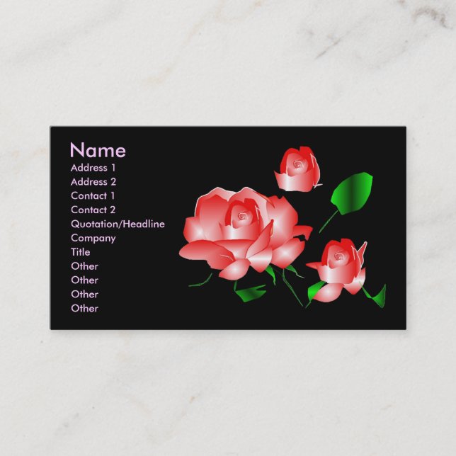 Carte de profil "Rose Florist I" (Devant)