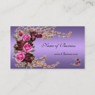 Carte de profil Roses violettes mauves Vintages