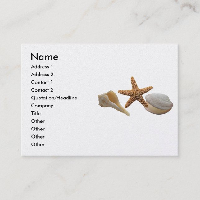 Carte de profil Sea Shells (Devant)