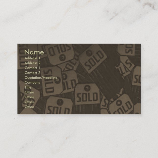 Carte de profil vendue (Devant)