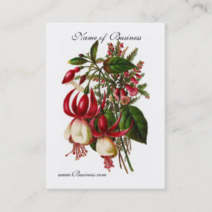 Carte de profil Vintage Floral rouge