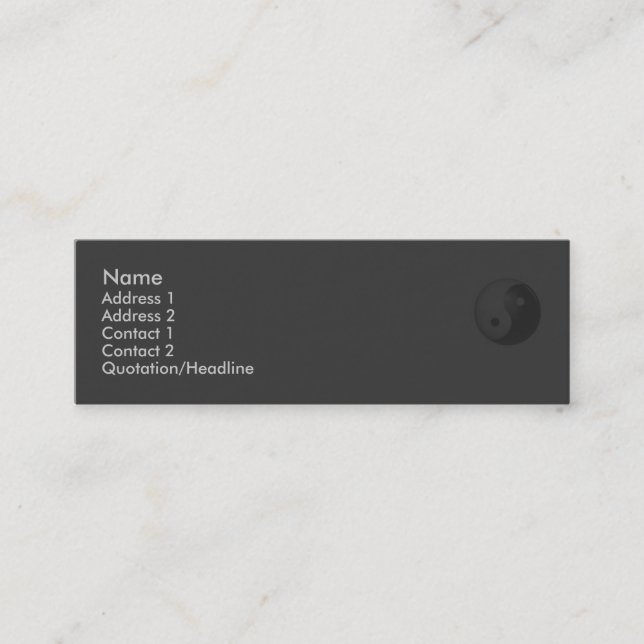 Carte de profil Yin Yang (Devant)