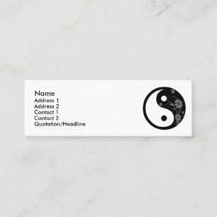 Carte de profil Yin Yang Floral Noir