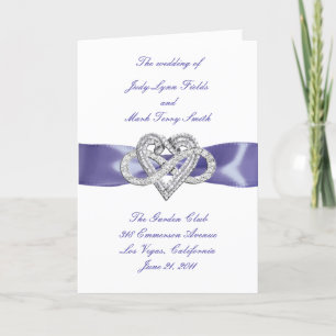 Carte de programme de coeur Purple Blue Infinity