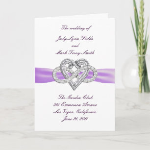 Carte de programme de coeur Purple Infinity