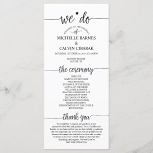 Carte de programme de mariage dans la conception