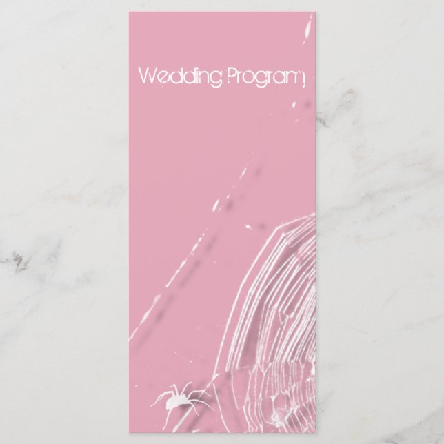 Carte de programme de mariage de toiles d'araignée (Devant)