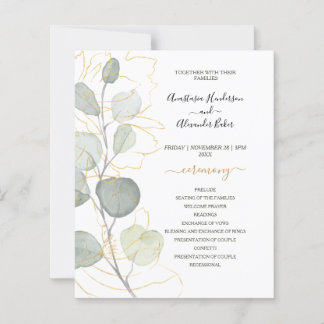 Carte de programme de mariage floral à petit budge