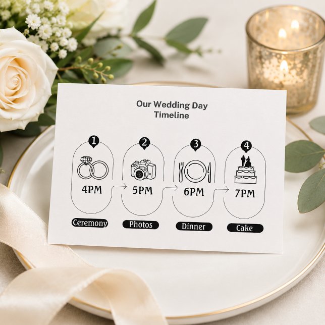 Carte de programme de mariage simple à insérer (Créateur téléchargé)
