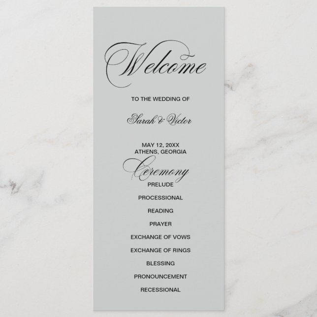 Carte de programme élégante double face  (Devant)