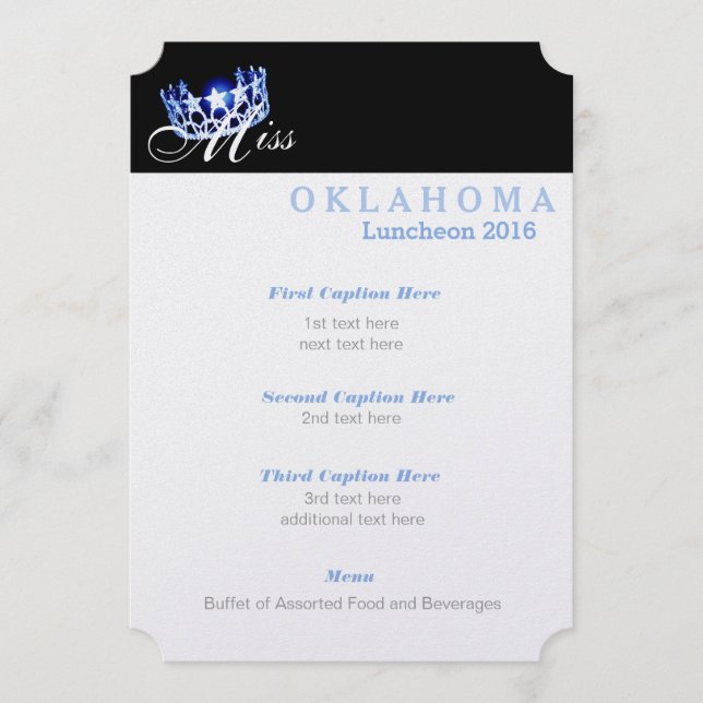 Carte de programme Miss USA Classic Shimmer Lunche (Devant)